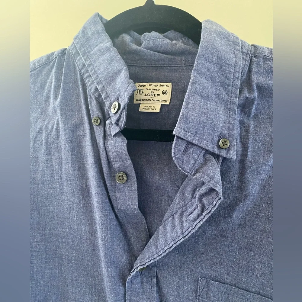 J. Crew - Men’s 100% Cotton Button Down Oxford Shirt in Blue - Size M